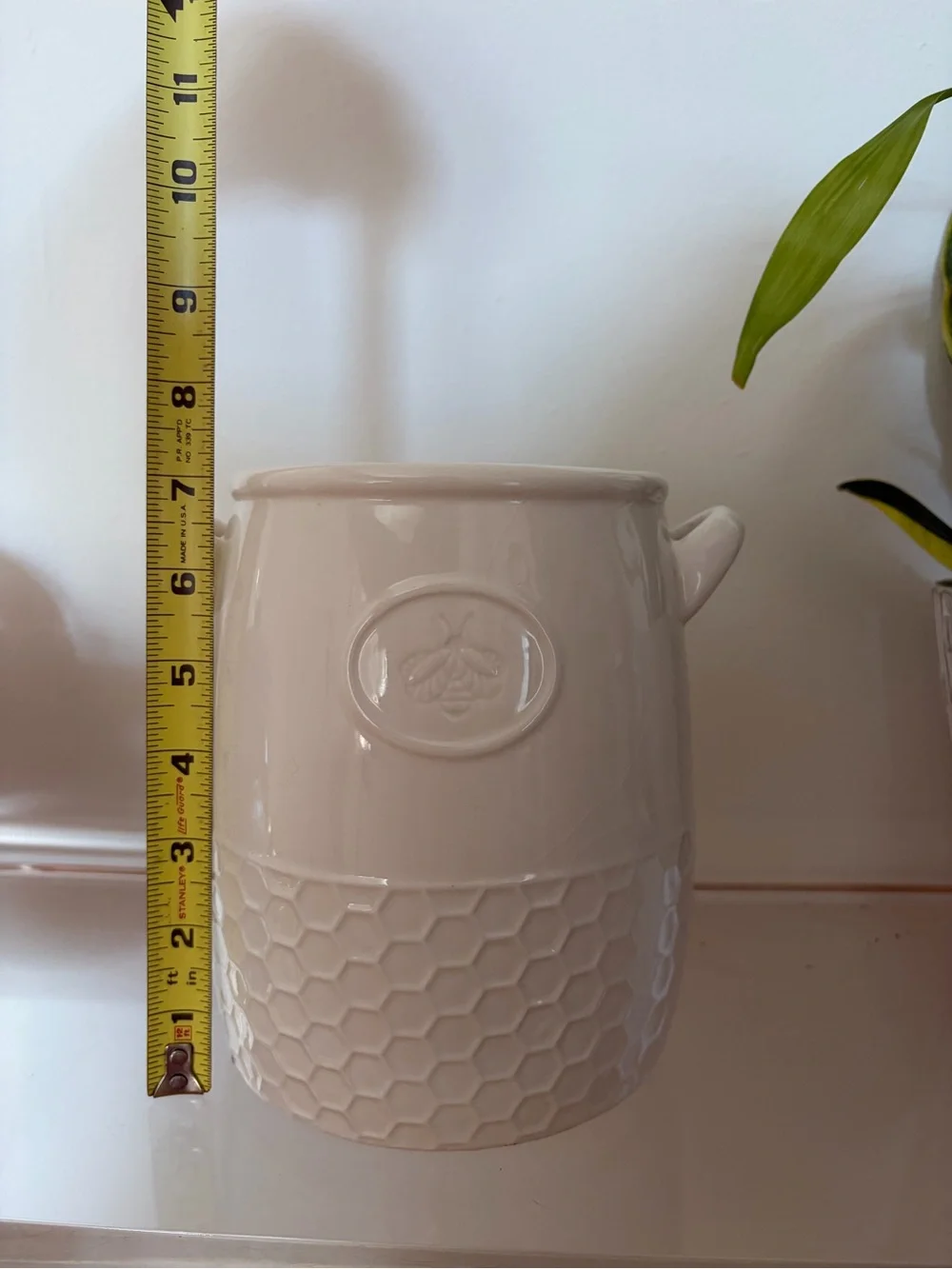 Ceramic Honeycomb Utensil Holder with Bee Motif